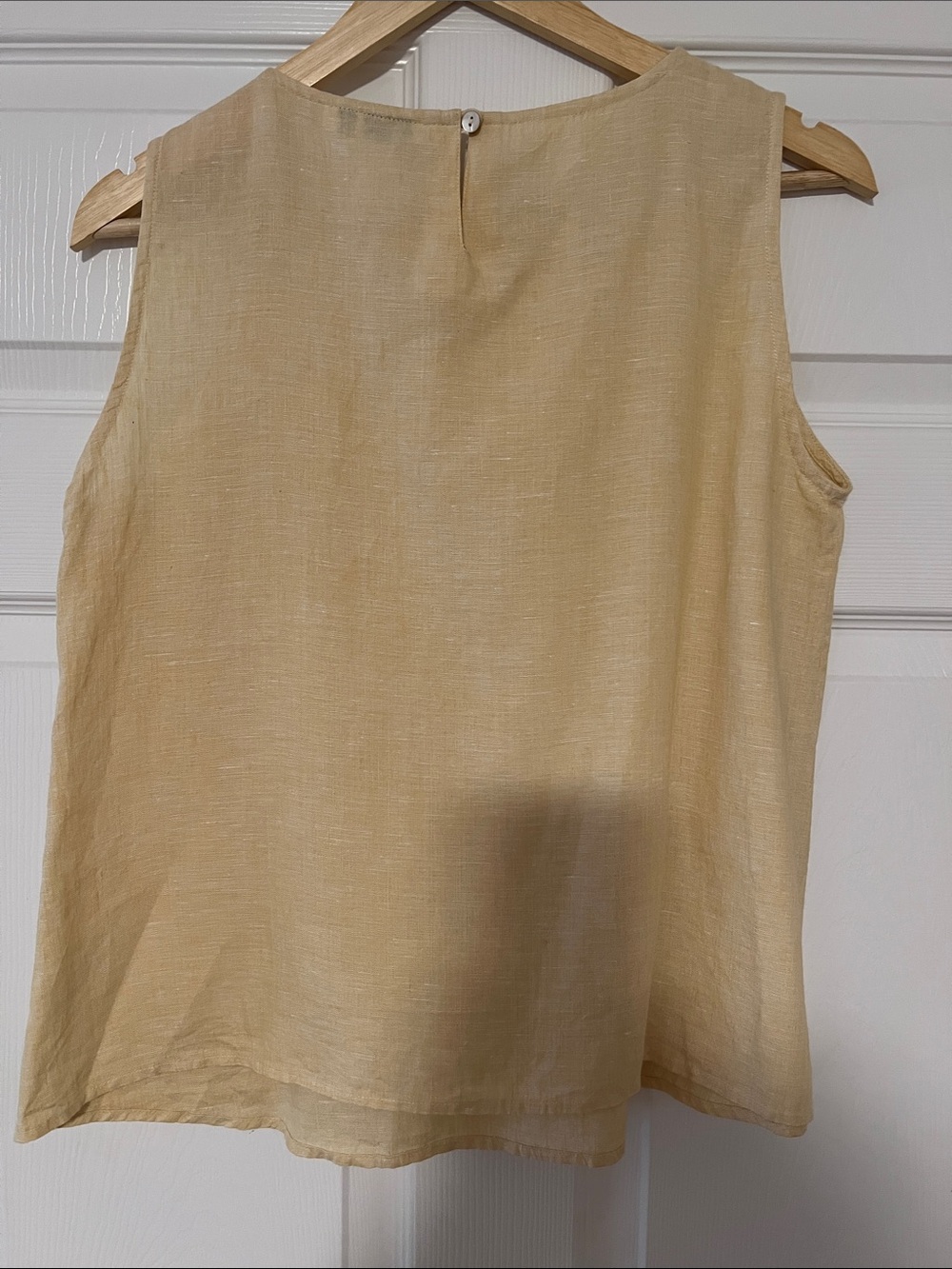 Sleeveless Yellow Linen Top - Picture 2 of 3